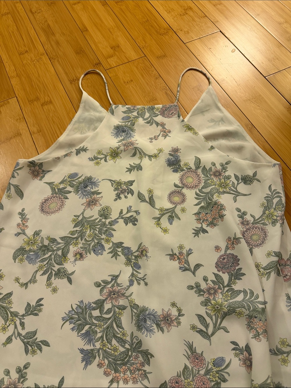 LOFT White Floral Halter Camisole with Pastel Blooms - Picture 5 of 5